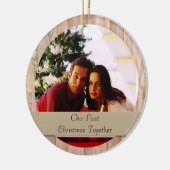 Houden aanpasbare ronde fotoversiering keramisch ornament (Links)