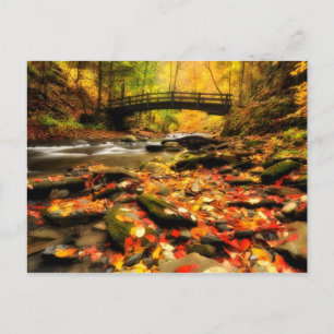 Houden Bridge en Creek in Herfst Briefkaart