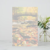 Houden Bridge en Creek in Herfst Briefpapier (Staand voorkant)