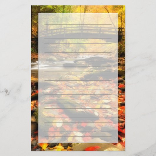 Houden Bridge en Creek in Herfst Briefpapier (Voorkant)