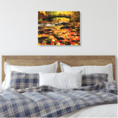 Houden Bridge en Creek in Herfst Canvas Afdruk (Insitu (Slaapkamer))