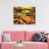 Houden Bridge en Creek in Herfst Canvas Afdruk (Insitu (Woonkamer))