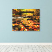 Houden Bridge en Creek in Herfst Canvas Afdruk (Insitu (Houten vloer))