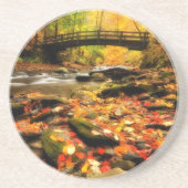 Houden Bridge en Creek in Herfst Zandsteen Onderzetter (Voorkant)