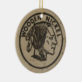 Houden Indische hoofdnikkel, tekst toevoegen Keramisch Ornament (Rechts)