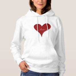 HOUDEN | Lettertype rood hart Hoodie