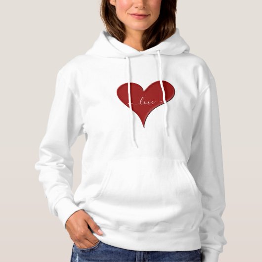 HOUDEN | Lettertype rood hart Hoodie (Voorkant)