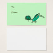 Houden op zeeen schildpadden cadeau labels visitekaartjes (Voorkant /achterkant)