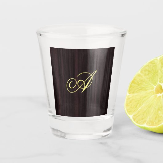 Houden Patroonmonogram Handgeschreven Initialen Shot Glas (Voorkant)