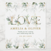 HOUDEN | Soft Greenery Eucalyptus Wedding Favors Wijn Etiket (Enkel label)