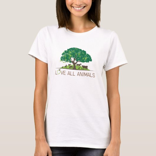 houden van alle dieren t-shirt (Voorkant)