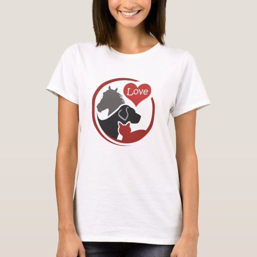 houden van alle dieren t-shirt (Voorkant)