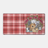 Houden van alle honden Red Plaid Bureaumat (Voorkant)