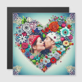 houden van | Blauwgroen en Rood Bloemenhart met Pi (Voorkant / Achterkant)