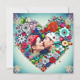 houden van | Blauwgroen en Rood Bloemenhart met Pi