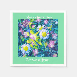 Houden van de liefde Wildbloemen Birthday Napkins Servet