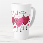 houden van een latte flauw, vrolijk hart roze en r latte mok (Rechterhoek)