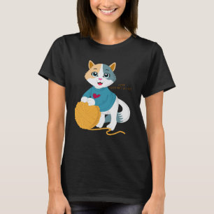 houden van haakwerk en katten garen breien breien  t-shirt
