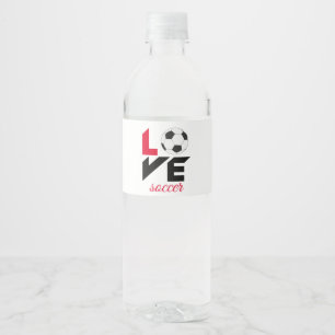 Houden van voetbal waterfles etiket