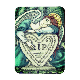 HOUDENDE GARDIAN ANGEL, CEMETERY MOURY ART RIP MAGNEET
