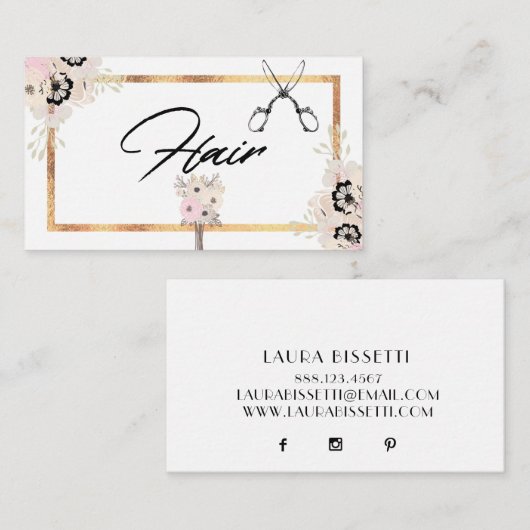 houdende Haarstylist Visitekaartje (Voorkant / Achterkant)