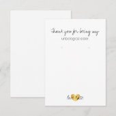 Houder/Hartelijk dank - Harde glam Gold Bedankkaart (Voorkant / Achterkant)