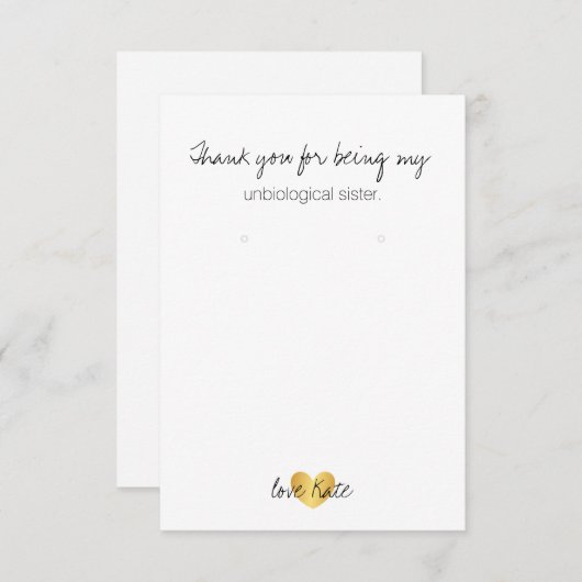 Houder/Hartelijk dank - Harde glam Gold Bedankkaart (Voorkant / Achterkant)