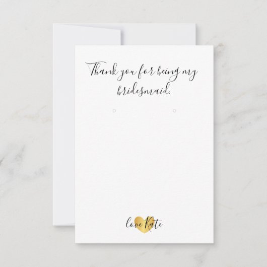 Houder/Hartelijk dank - Harde glam Gold Kaart (Voorkant)