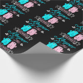 Houder van de Genderroze en Blauwe Teddy Bear Cadeaupapier (Hoek)