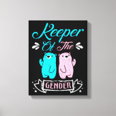 Houder van de Genderroze en Blauwe Teddy Bear Canvas Afdruk (Voorkant)