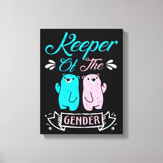 Houder van de Genderroze en Blauwe Teddy Bear Canvas Afdruk (Voorkant)