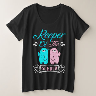 Houder van de Genderroze en Blauwe Teddy Bear Grote Maat T-shirt