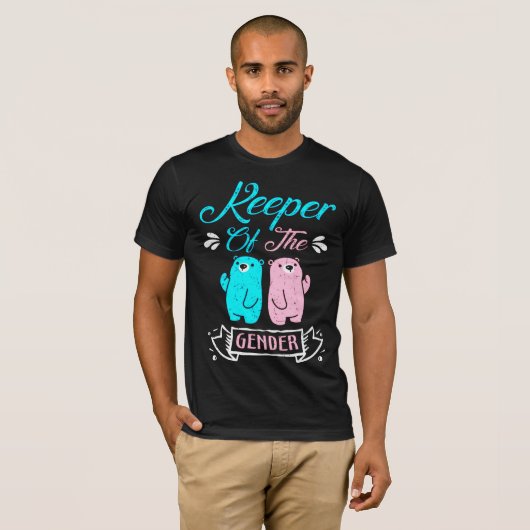 Houder van de Genderroze en Blauwe Teddy Bear T-shirt (Voorkant volledig)