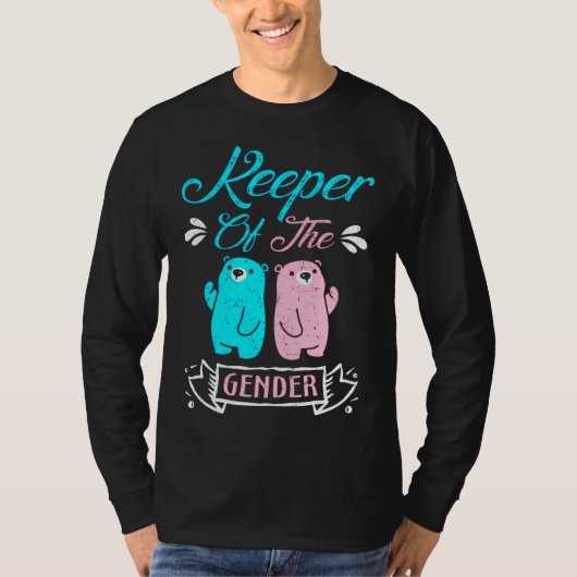 Houder van de Genderroze en Blauwe Teddy Bear T-shirt (Voorkant)