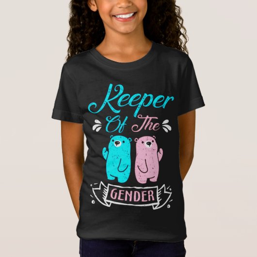 Houder van de Genderroze en Blauwe Teddy Bear T-shirt (Voorkant)