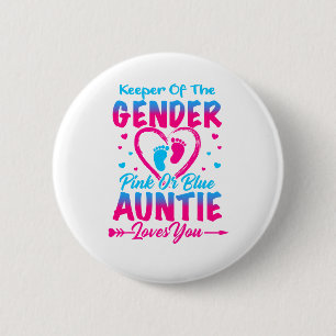 Houder van de Genderroze of Blauwe Auntie houdt va Ronde Button 5,7 Cm