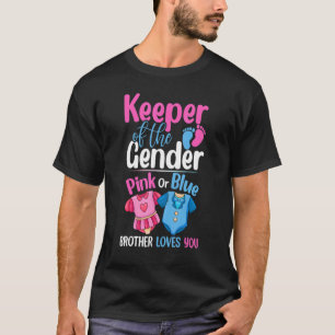 Houder van de genderroze of blauwe broer houdt van t-shirt