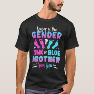 Houder van de genderroze of blauwe broer houdt van t-shirt