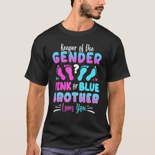 Houder van de genderroze of blauwe broer houdt van t-shirt (Voorkant)