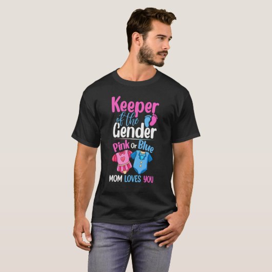 Houder van de Genderroze of Blauwe Mam houdt van j T-shirt (Voorkant volledig)
