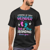Houder van de genderroze of blauwe oma houdt van j t-shirt (Voorkant)