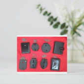 Houder van de ledernekketenkettingkaart, nekbehang briefkaart (Staand voorkant)