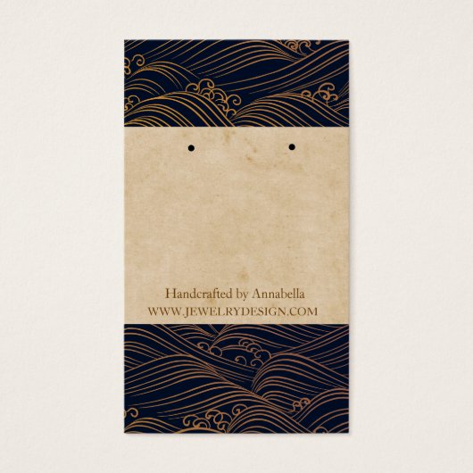 Houder van de oorbel (Orient Accent Japanse Waves) Visitekaartjes (Voorkant)