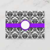 Houder van de Paarse en zwarte Damaskaart Plaatskaartje (Achterkant)