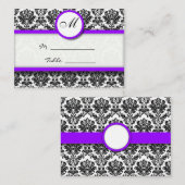 Houder van de Paarse en zwarte Damaskaart Plaatskaartje (Voorkant / Achterkant)