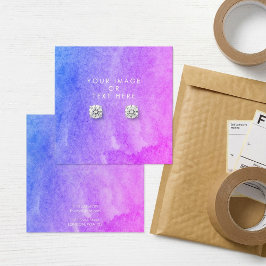 Houder van de Paarse waterverf Vierkante Visitekaartjes