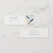 Houder van de Soft Blue Gold Leafy Botanical Earri Mini Visitekaartje (Voorkant / Achterkant)