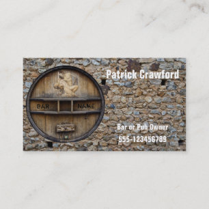 Houder van een bar of een pub of Visitekaartje van