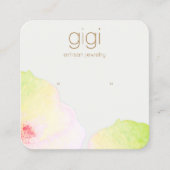 Houder van een Floral Waterverf Stud Oorring Vierkante Visitekaartje (Voorkant)