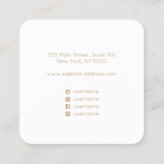 Houder van een Floral Waterverf Stud Oorring Vierkante Visitekaartje (Achterkant)